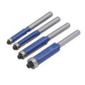 Flush Trim Router Bit Set 4 Pcs Tungsten Steel Alloy High Hardness For Woodworking Clean Cut Versatile Applications