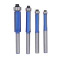 Flush Trim Router Bit Set 4 Pcs Tungsten Steel Alloy High Hardness For Woodworking Clean Cut Versatile Applications