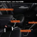Hrchcg Car Armrest For Suzuki Jimny 2007-2018 Interior Center Consoles Rotatable Black Storage Arm Rest Dual Layer With 7 Usb