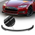 Auto Dynasty 3pcs Stp-style Car Front Bumper Lip Spoiler Splitter Body Kit Compatible With Tesla Model S 2012-2016 Matte Black