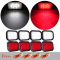Ocpty 12led Universal Side Marker Light 4pcs White Red Trailer Lamp Stop Turn Tail 4x 4led Fit For Boats Van Truck Pickups 12v
