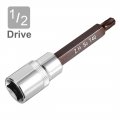 Uxcell 1 2 Drive X T40 Torx Bit Socket S2 Steel Bits Cr-v Sockets 4 Length Use With Ratchet Wrench Slide Bar Extension Rod