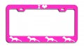 I Love Weasels Pink Metal License Plate Frame Tag Holder Heavy Duty Steel Weatherproof Decorative For Cars Trucks And Suvs 12 5 