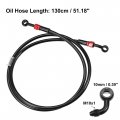 X Autohaux Brake Hose An3 28 90 Degree M10 Motorcycle Hydraulic Line Oil Pipe Fitting For Atv Motocross Racing Bike 130cm Black