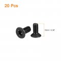 Uxcell M4-0 7x10mm Flat Head Torx Anti Theft Machine Screws 20pcs 10 9 Grade Alloy Steel Drive Countersunk Full Thread Black