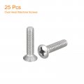 Uxcell M6x25mm Oval Head Phillips Machine Screws 25pcs 304 Stainless Steel Slightly Raised Countersunk