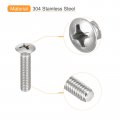 Uxcell M6x25mm Oval Head Phillips Machine Screws 25pcs 304 Stainless Steel Slightly Raised Countersunk