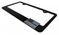 3d Modern Police Flag Black Metal License Plate Frame