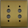 Classic Accents Antique Brass 2 Gang Push Button Light Switch Wall Plate 