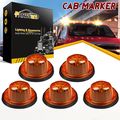 Partsam 5x Roof Running Cab Marker Light Amber Cover Lens Black Base For 1973-1987 Gmc Chevy Pickup Trucks