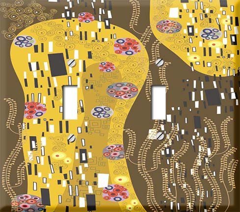 Abstract Klimt Double Toggle Switchplate Switch Plate Cover