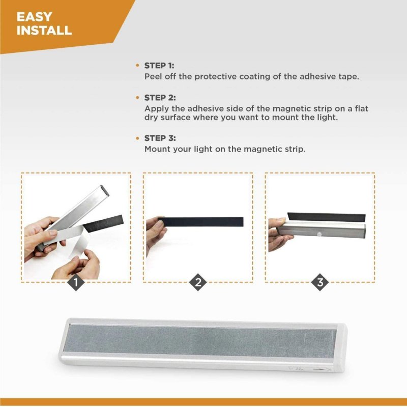 Lock Connectiona Led Motion Activated Cabinet Light Stick-on Anywhere Battery Operated 10 Sensor Red Qty 1 Pc