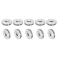 10pcs M5 Knurled Thumb Nuts 304 Stainless Steel Round Flat Head Through Hole Handle Nut Lock Adjusting Thin Type Silver 