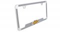Chevy 3d Bowtie Carbon Fiber Vinyl Inlay License Plate Frame Silver