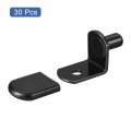 Uxcell Shelf Support Pegs 30pcs 6mm 1 4 L-shaped Bracket Pin With Rubber Sleeve For Furniture Shelves Supplies Black