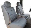 Iggee 2000-2002 Chevy Silverado Grey Artificial Leather Custom Made Original Fit Front Seat Covers 2 Armrest