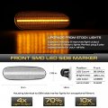 Vipmotoz Full Led Front Amber Rear Red Side Marker Lights Compatible With 1993-1998 Toyota Supra A80 2jz Chrome Lens Clear 4