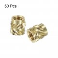 Uxcell Knurled Insert Nuts 50pcs M4x6 5mm Lx6mm Od 3d Printing Brass Threadeds Heat Set Insert Embedment