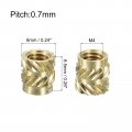 Uxcell Knurled Insert Nuts 50pcs M4x6 5mm Lx6mm Od 3d Printing Brass Threadeds Heat Set Insert Embedment