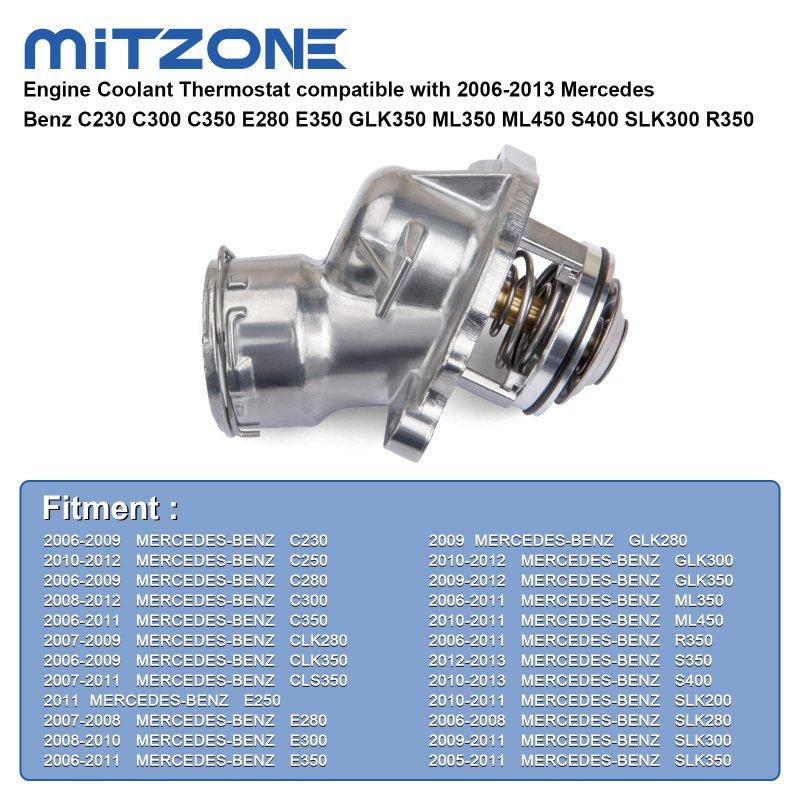 Engine Coolant Thermostat For 2006-2013 Mercedes Benz C230 C300 C350 E280 E350 Glk350 Ml350 Ml450 S400 Slk300 R350 Replace