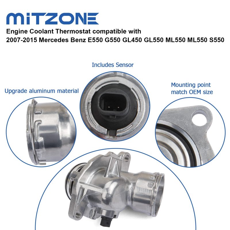 Engine Coolant Thermostat For 2006-2013 Mercedes Benz C230 C300 C350 E280 E350 Glk350 Ml350 Ml450 S400 Slk300 R350 Replace