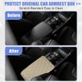 Beige Vehicle Auto Armrest Cushion Cover Center Console Box Pad Waterproof Protector Car Decoration Accessories