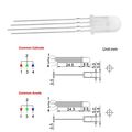 Chanzon 100 Pcs 5mm Rgb Led Diode Lights Tricolor Diffused Round Multicolor Red Green Blue 4 Pin Common Cathode Dc 20ma Color