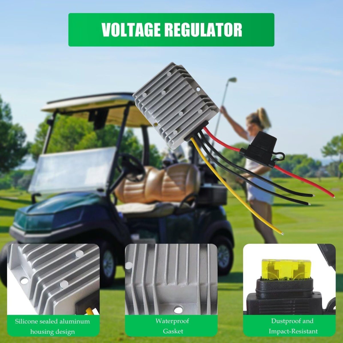 36v 48v To 12v 20a Dc Converter Regulator 240w Step Down Transformer With Fuse For Golf Carts And Vehicles Ip68 Waterproof