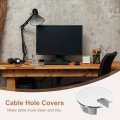 Uxcell 2pcs Cable Hole Cover 1-3 8 35mm Zinc Alloy Desk Wire Cord Grommet For Office Computer Organizer Bright Silver