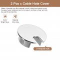 Uxcell 2pcs Cable Hole Cover 1-3 8 35mm Zinc Alloy Desk Wire Cord Grommet For Office Computer Organizer Bright Silver
