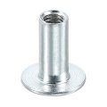 M6 T-nuts 12pcs Carbon Steel Tee Nut Round Base Weld Nuts 20mm Height Through Hole Flange Insert Female Thread Plate Silver 