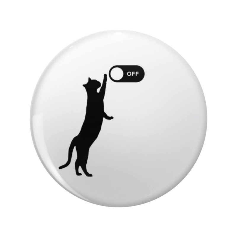 1080 Graphics Black Cat Classic Off Key Chain Double Sided Stainless Steel Keychain