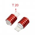 Uxcell 2pcs T20 7440 7443 White Cob Led Projector Lens Car Brake Backup Reverse Light Lamp Red Shell