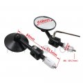 Httmt Mt079a-22- Round Bar End 7 8 22mm Mirrors Adjustable Foldable Compatible With Aprilia Vespa Kymco Black