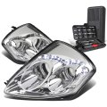Auto Dynasty Twin Led Halo Projector Chrome Housing Amber Corner Headlight Tool Kit For Mit Eclipse 00-05 