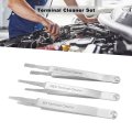 Augrex Terminal Cleaning Tools 3-piece Metal Cleaner Set Car Battery Kit For Small Electrical Spade Pin Connector