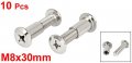 Uxcell M8x30mm Metal Phillips Countersunk Head Screw Bolts Dowel Barrel Nuts 10 Pcs