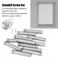 12 Pcs Standoff Screws X 60 Mm Stainless Steel Sign Holders Brushed Nickel Finish Mounting Hardware For Hanging Acrylic Picture