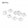 Uxcell Square Nuts M4x6mmx2mm Zinc-plated Metric Coarse Thread Assortment Kit 200 Pcs