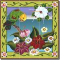 Tropical Floral Ceramic Tile Mural Backsplash 18 X Perico Con Flores By Raul Del Rio Kitchen Shower 