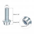 Uxcell M10x35mm Flanged Socket Head Cap Screws 10pcs 8 Grade Carbon Steel Hex Serrated Flange Bolts Machine