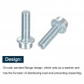 Uxcell M10x35mm Flanged Socket Head Cap Screws 10pcs 8 Grade Carbon Steel Hex Serrated Flange Bolts Machine