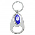 Graphics More Personalized Custom 1 Line Star Of Life Emt Rn Md Keychain Chrome Metal Spinning Oval Bottle Opener