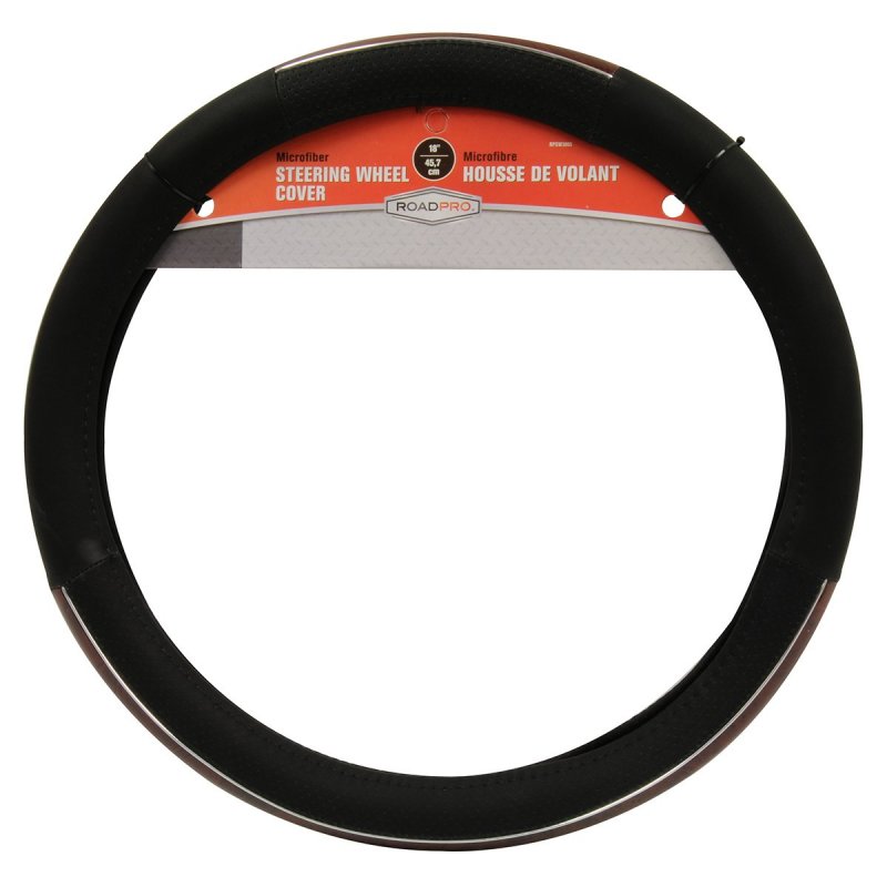 Roadpro Rpsw3005 Black 18 Microfiber Steering Wheel Cover