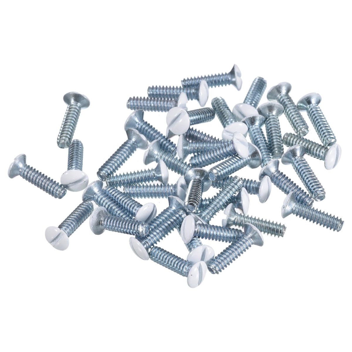 50pcs Wall Plate Screws 9 16 Long 6-32 Thread Outlet White Oval Head Milled Slot Panel Switch For Light Electrical Cover