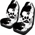 Cozeyat Paw Print Cars Front Driver Seat Cushion Universal Fit Softy Bucket Mat And Saddle Blanket Protector For Sedans Trucks