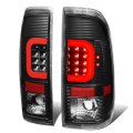 Black Clear Lens 3d Led C-shape Stripe Tail Brake Lights Compatible With Ford F150 97-03 F250-f550 Super Duty 99-07