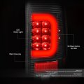 Black Clear Lens 3d Led C-shape Stripe Tail Brake Lights Compatible With Ford F150 97-03 F250-f550 Super Duty 99-07