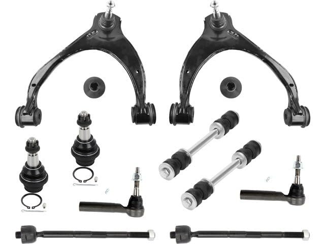Front Control Arm Ball Joint Tie Rod End Sway Bar Link Kit 10 Piece For 2014 2018 Chevy Silverado 1500 With Stamped Steel Arms