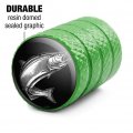Salmon Fishing Illustration Valve Stem Caps For Tire Rim Wheel Aluminum Green